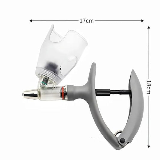 CG Vaccination Gun for Pigs, Sheep, Dogs and Goats, 5ml Adjustable Nozzle Continuous with Adjustable Gun Gray 5ml