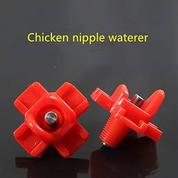 CG Pack(5) Horizontal Poultry Nipples Waterer Automatic Poultry Nipples Horizontal Side Mount Poultry Drinkers for Poultry Quail Duck