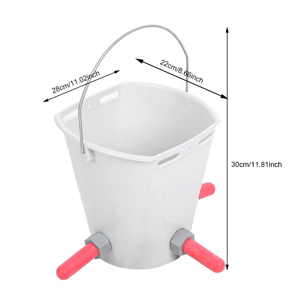 CG - Calf Milk Feed Bucket, Portable Nipple Lamb Milk Feed Bucket, Replaceable with Lifting Handle for Farm Calf & Lamb(Three-mouthed)