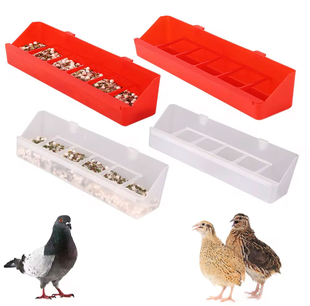IMPORTED POULTRY PIGEON PARROT QUIAL DUCK FOOD AND WATER FEEDERS HANGING IN CAGE