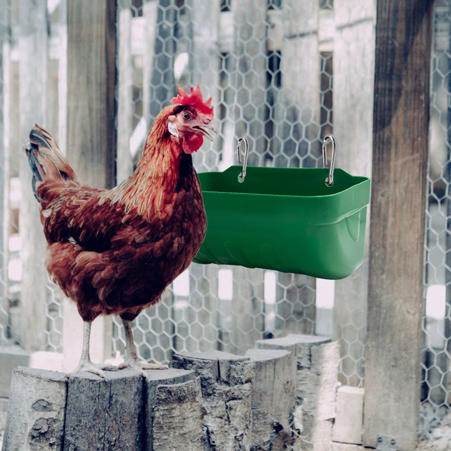HANGING POULTRY FEEDING TROUGH FOR GOATS CHICKEN , Geese, AND DOGS ECT