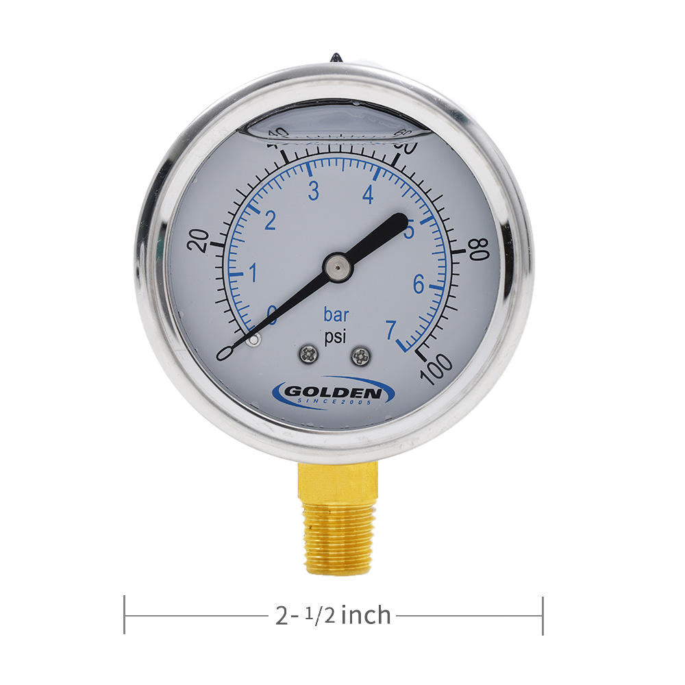 High Efficiency Shock-resistant Stainless Steel Pressure Vacuum Regulator Gauge G1/4 Male Thread Milking Machine Accessory Bolu