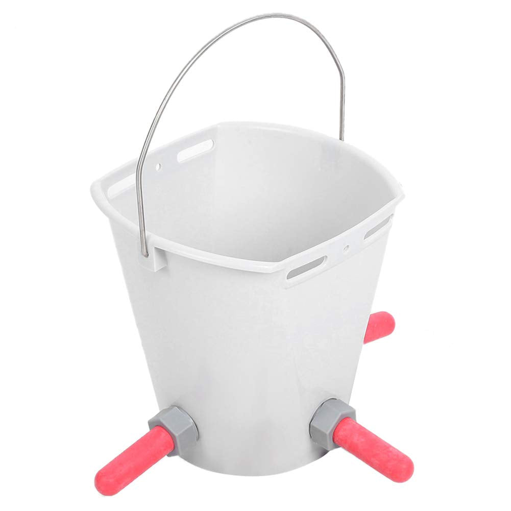CG - Calf Milk Feed Bucket, Portable Nipple Lamb Milk Feed Bucket, Replaceable with Lifting Handle for Farm Calf & Lamb(Three-mouthed)