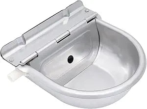 CG Automatic Stainless Steel Water Bowl, Livestock Drinking Basin, Float Valve Design, Silver 2Litter Automatic Cow/Goat/Sheep Drinking Water Bowl Dispenser Farm Livestock Animals Waterer