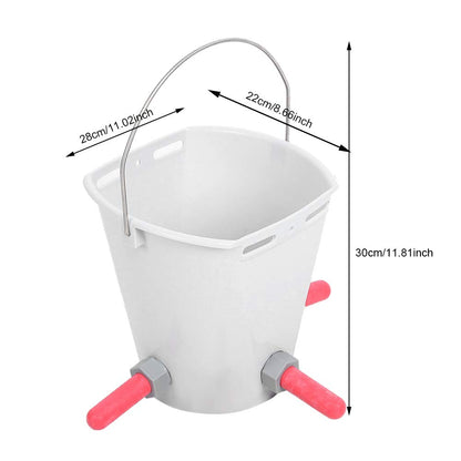 CG - Calf Milk Feed Bucket, Portable Nipple Lamb Milk Feed Bucket, Replaceable with Lifting Handle for Farm Calf & Lamb(Three-mouthed)