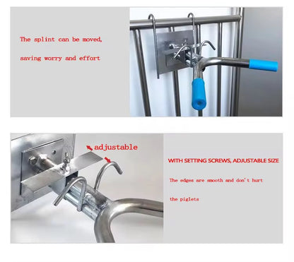 CG - DOUBLE FURROW HANGING CASTRATION RACK FOR 7 - 25 DAYS  PIGLET PIG HOLDER
