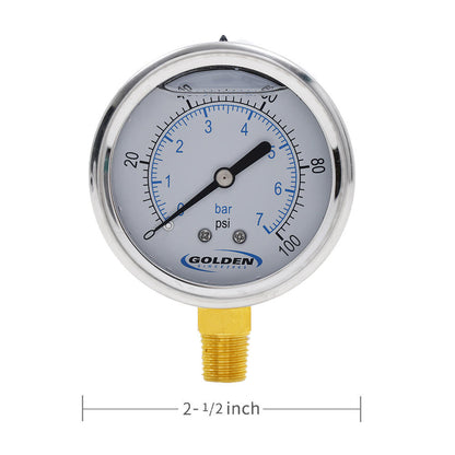High Efficiency Shock-resistant Stainless Steel Pressure Vacuum Regulator Gauge G1/4 Male Thread Milking Machine Accessory Bolu