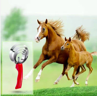 Curry Comb Cleaning Brush Metal Horses Grooming Scraper Comfortable Steel Brush Serrated Comb for Cattle Horses Cows