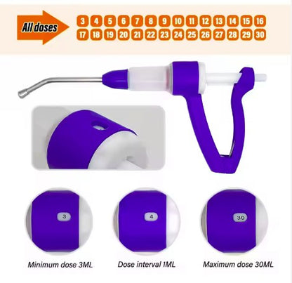 Veterinary Automatic Syringe Cattle Sheep Pig Medicine Feeding Gun 30ml Drencher Continuous Feeding Gun