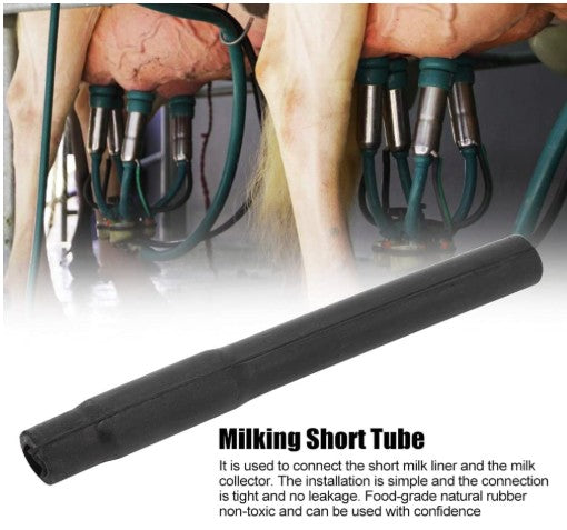 cattlegarage -4 pcs Milking Short Tube, Rubber Short Tube Pipe Milking Machine Accessories Milking Cup Set Parts (Black Short Milk Tubes (4 in a Pack))