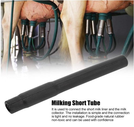 cattlegarage -4 pcs Milking Short Tube, Rubber Short Tube Pipe Milking Machine Accessories Milking Cup Set Parts (Black Short Milk Tubes (4 in a Pack))