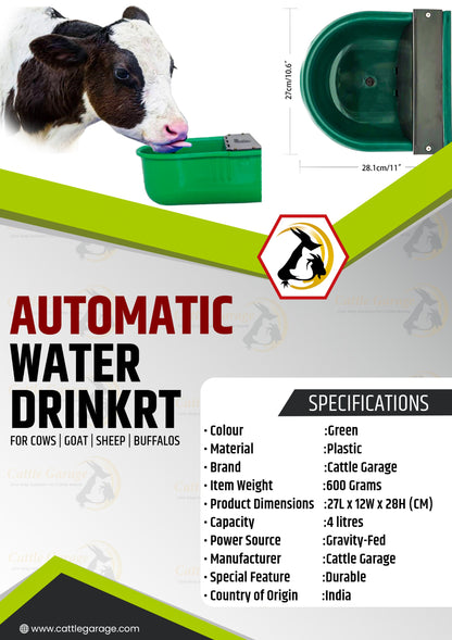 CG Fully Automatic Cow Water Bowl | Dispenser for Animals | Unbreakable Plastic Pack of 1